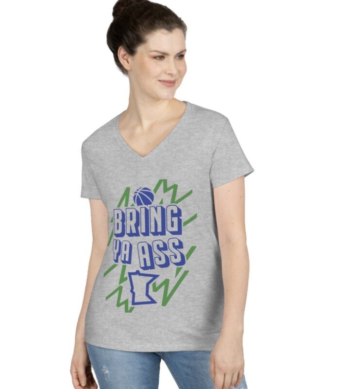 The "Bring Ya Ass Minnesota" Collection: Exclusively Available at https://bringyaass.store and Made in the USA 19 Bring Ya Ass Minnesota ELECTRIC Women's V-Neck T-Shirt