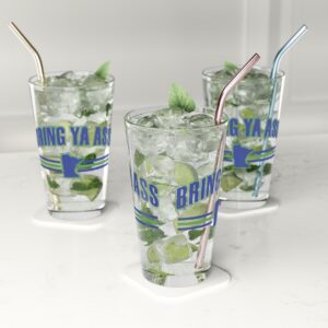 Bring Ya Ass Minnesota Pint Glass, 16oz Us